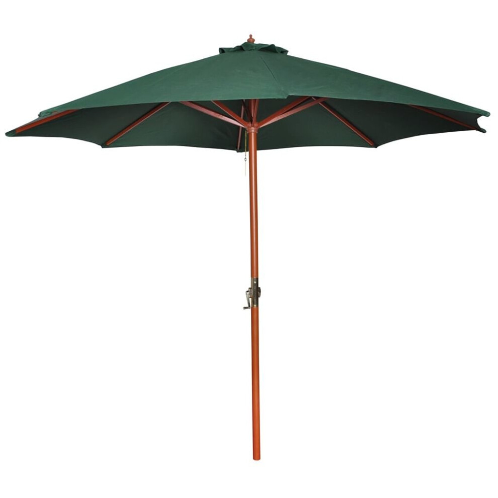 vidaXL Parasol Green with Brown Pole Outdoor Garden Beach Umbrella Canopy