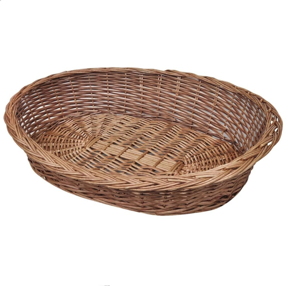 vidaXL Willow Dog Basket Natural 90cm Pet Puppy Kitty Sleeping Rest Play Bed