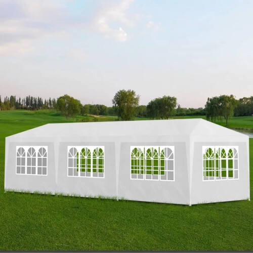 VidaXL vidaXL Party Tent 3x9m with 8 Walls White Patio Garden Gazebo Marquee Pavilion