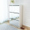 VidaXL vidaXL 3-Layer Mirrored White Shoe Rack - W63 x H102.5cm 5