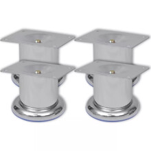 vidaXL 4x Round Sofa Legs Chrome 60mm Seat Base Replacement Part Accessory