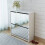 VidaXL vidaXL Shoe Cabinet 2-Layer Mirror White Storage Organiser Pull-down Drawer 1