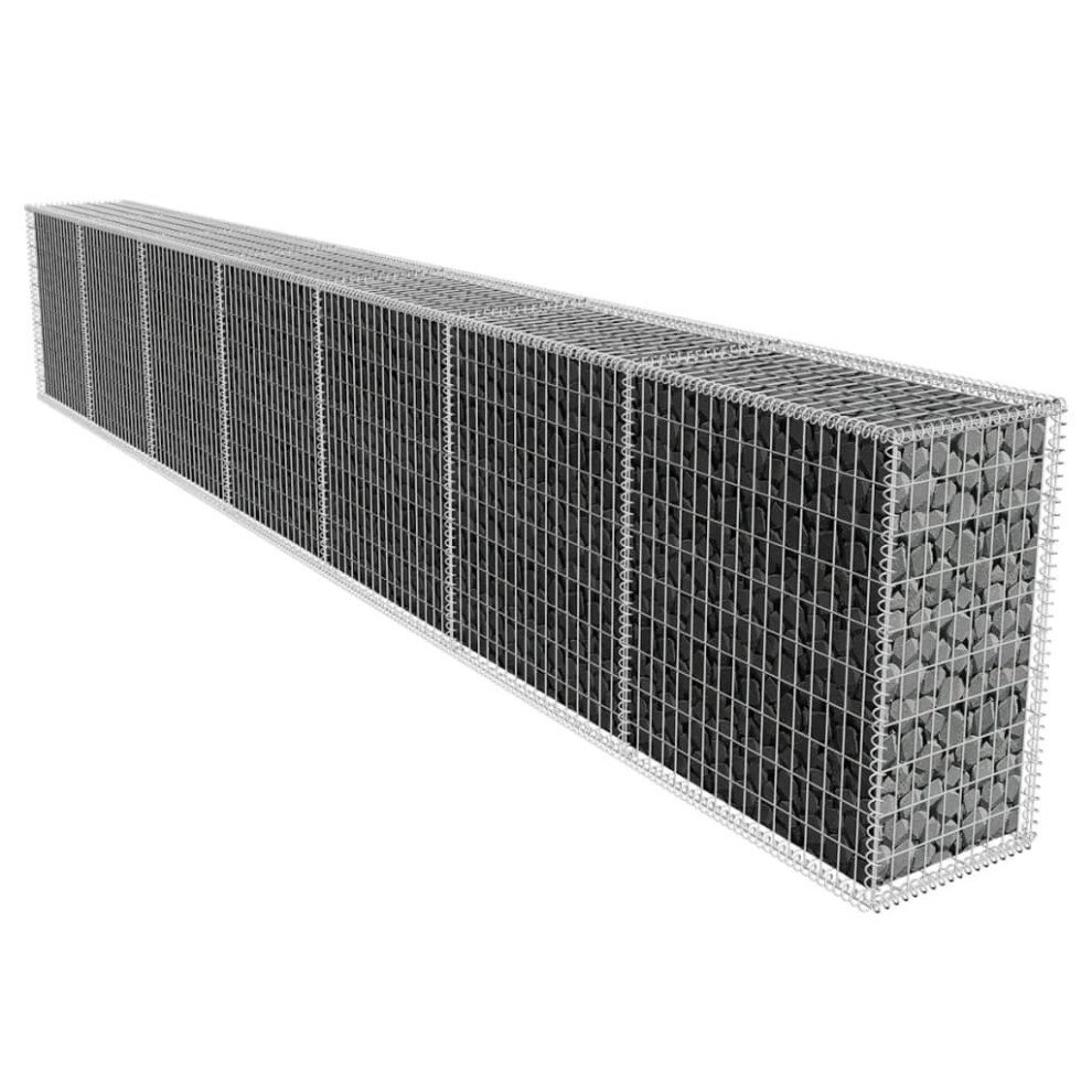 vidaXL Gabion Wall with Cover 600x50x100cm Basket Welded Mesh Rock-Stone Wall