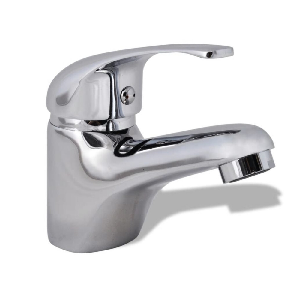 vidaXL Basin Mixer Tap Chrome Bathroom Kitchen Deck Mounted Faucet Fixture