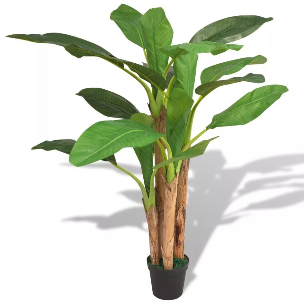 vidaXL Artificial Banana Tree Plant with Pot 175cm Green Fake Lifelike Indoor