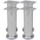 VidaXL vidaXL 4x Round Sofa Legs Chrome 180mm Feet Footstool Replacement Accessory 1