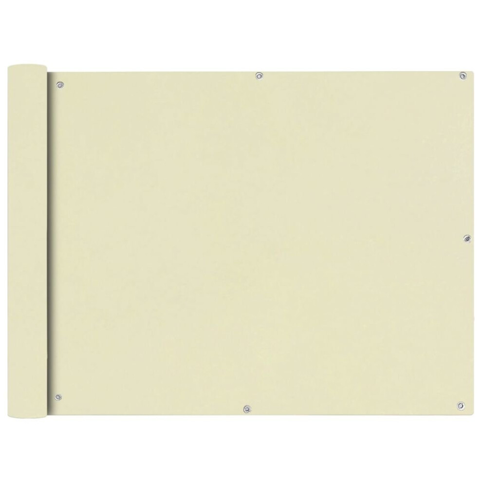 Vidaxl Balcony Screen Oxford Fabric 90X600cm Cream Garden Patio Panel Sunshade