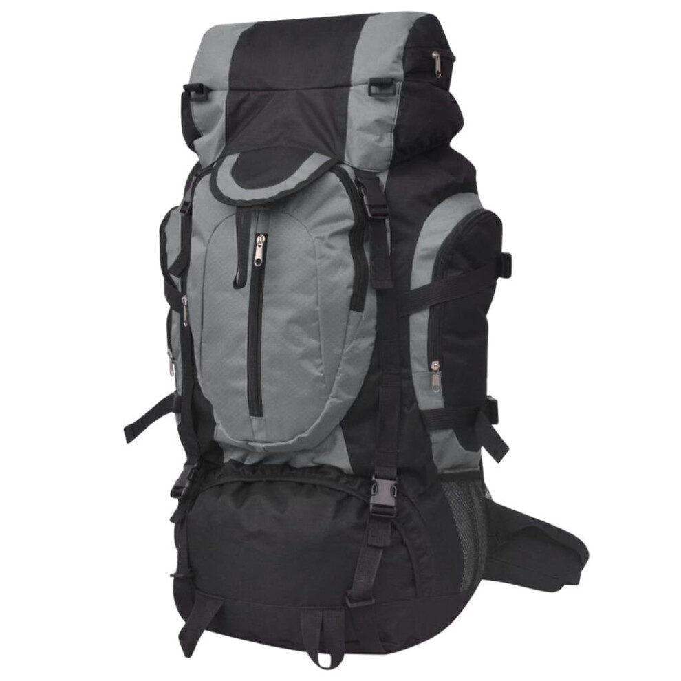 Travel Hiking Camping Backpack Rucksack Luggage Bag XXL 75 L Black and Grey