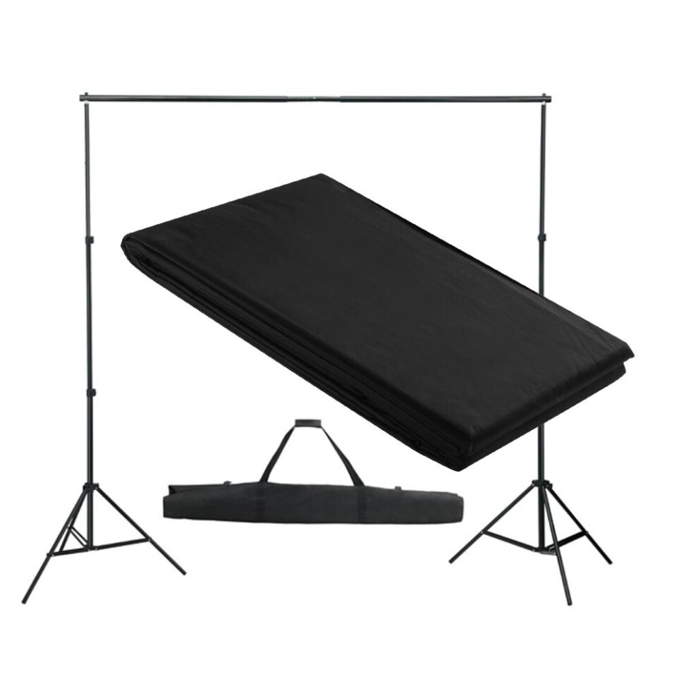 vidaXL Backdrop Support System 300x300cm Black Photography Studio Background