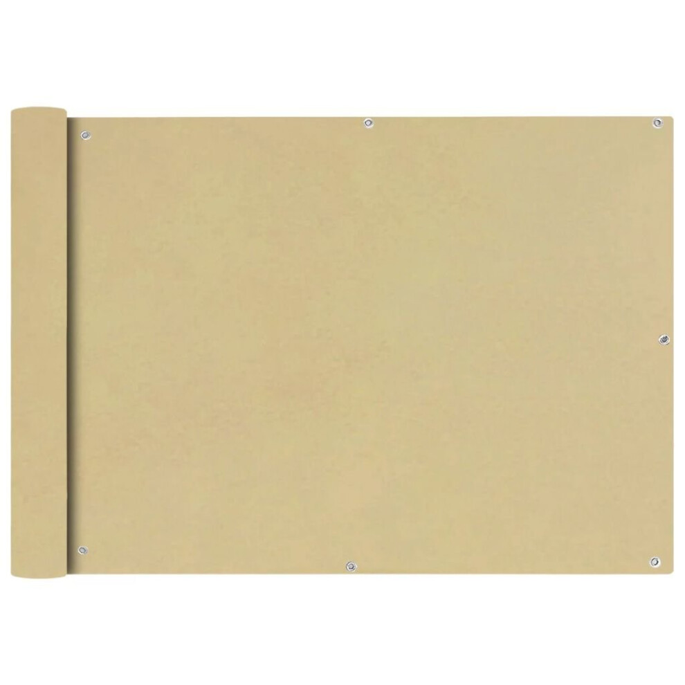 vidaXL Balcony Screen Oxford Fabric 75x400cm Beige Garden Patio Panel Sunshade