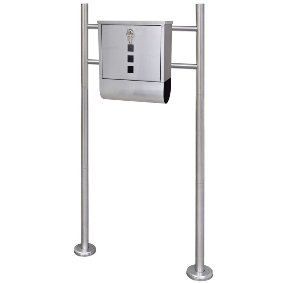 Vidaxl Mailbox On Stand Stainless Steel