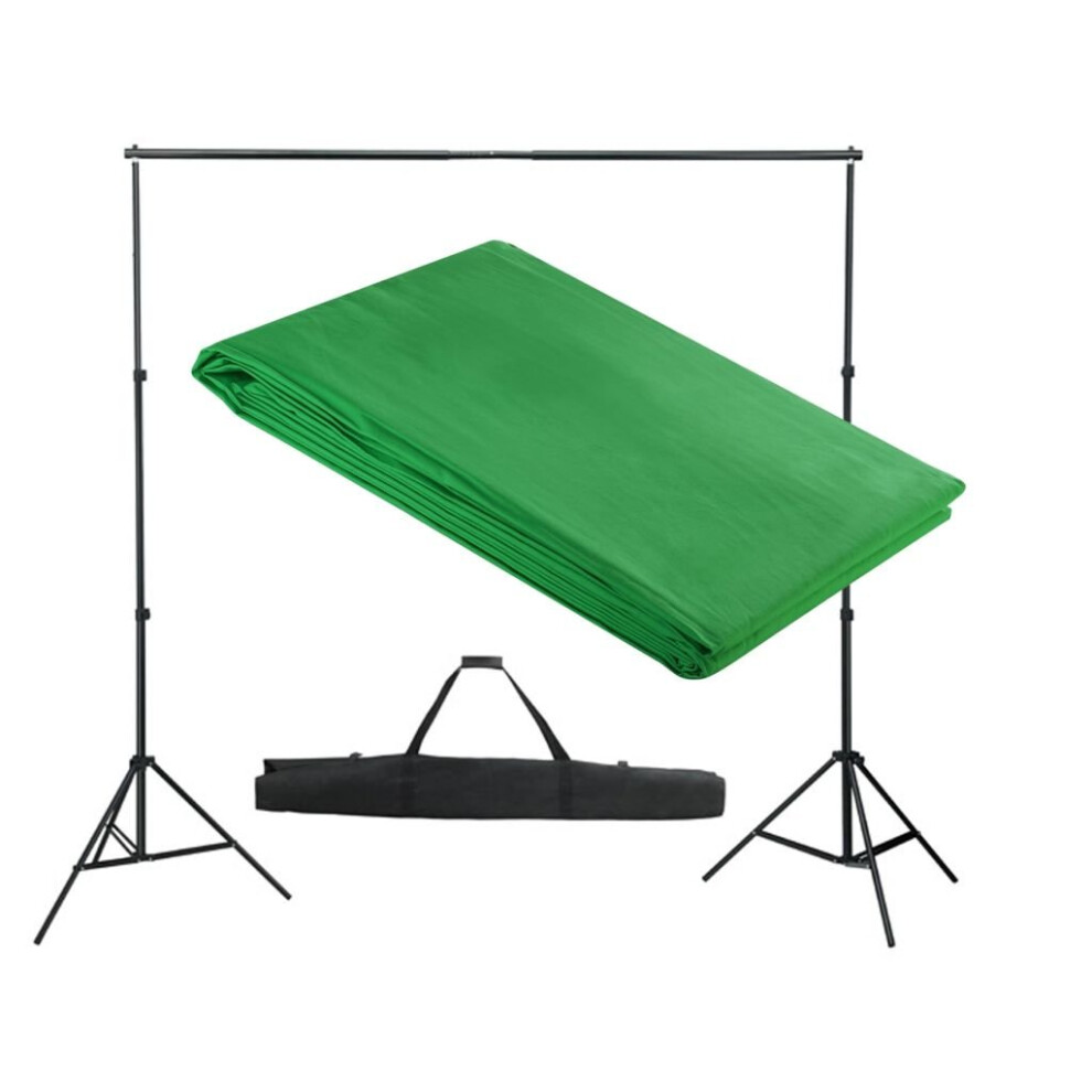 vidaXL Backdrop Support System 300x300cm Green Photography Studio Background