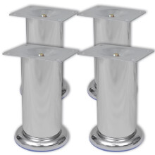 vidaXL 4x Round Sofa Legs Chrome 120mm Seat Base Replacement Part Accessory