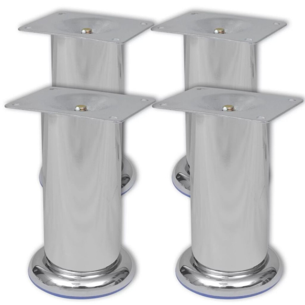 vidaXL 4x Round Sofa Legs Chrome 120mm Seat Base Replacement Part Accessory