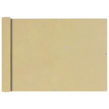vidaXL Balcony Screen Oxford Fabric 75x600cm Beige Garden Patio Panel Sunshade