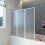 VidaXL Shower Bath Screen Wall Folding Shower Door 3 Panels Foldable 117 x 120 cm 1