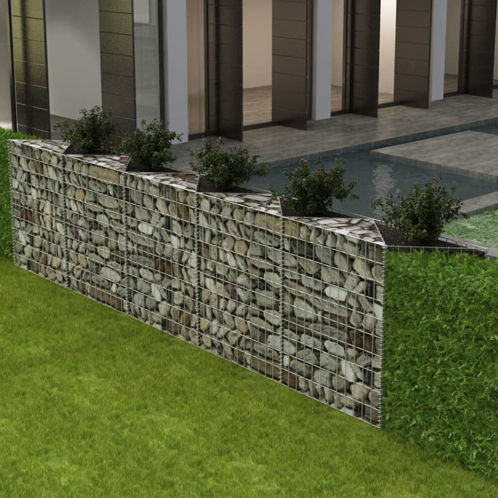 vidaXL Gabion Basket/Planter/Raised Vegetable Bed Steel Wall Fencing Barrier