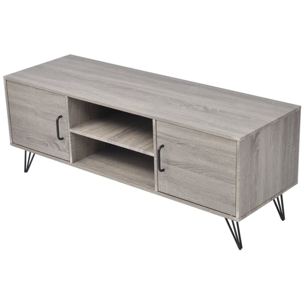 vidaXL TV Cabinet Entertainment Unit Media Console 2 Shelves 120x40x45 cm Grey