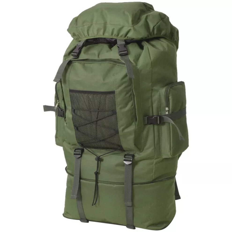 Vidaxl Army Military Style Backpack Rucksack Travel Hiking Camping Bag Xxl 100 L Green
