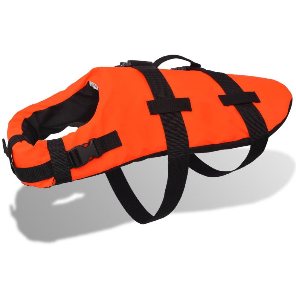 Dog Rescue Vest Swimming Float Jacket Life Preserver with Handle Bar S Orange