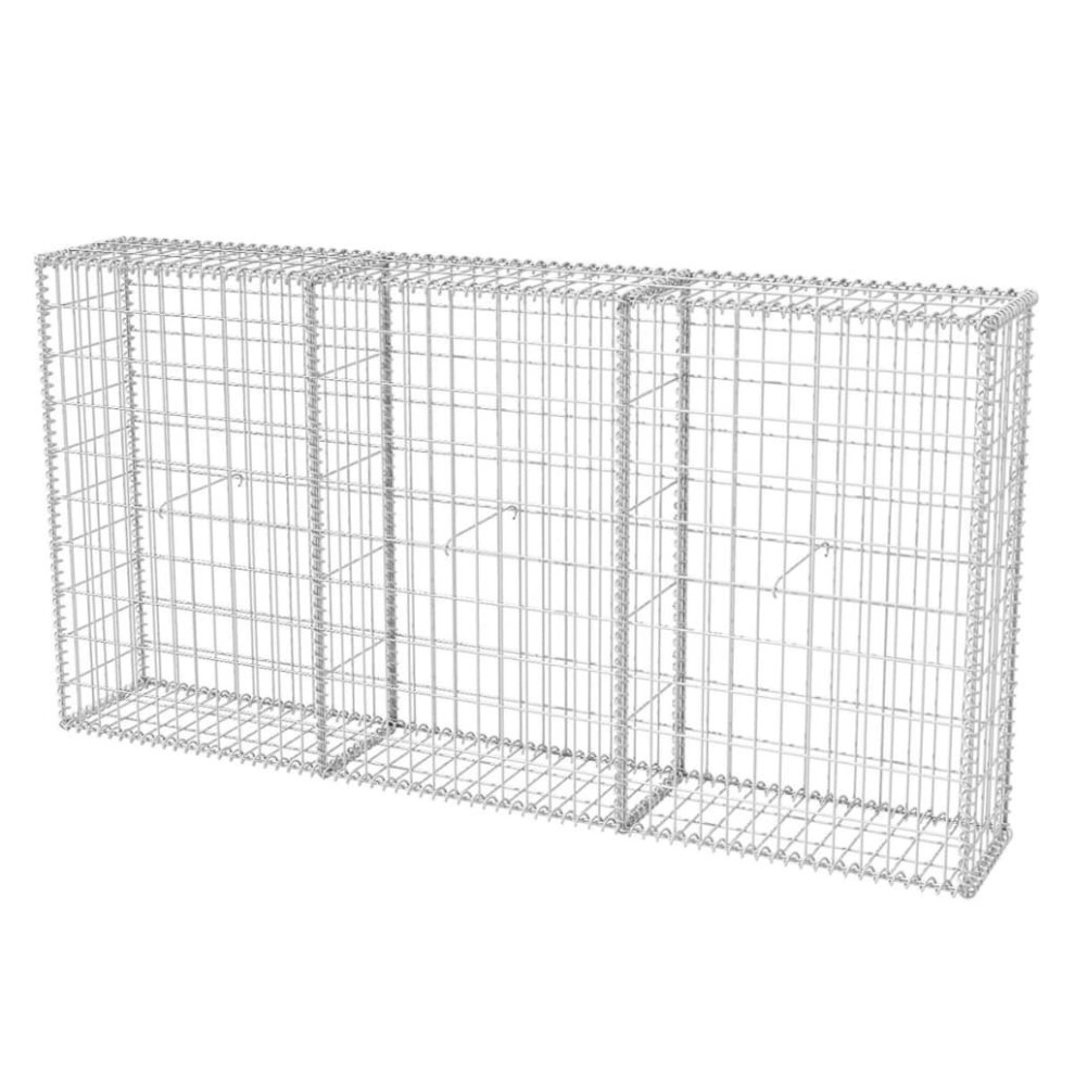 vidaXL Gabion Basket Steel 200x30x100cm Outdoor Garden Basket Wall Wire Fence