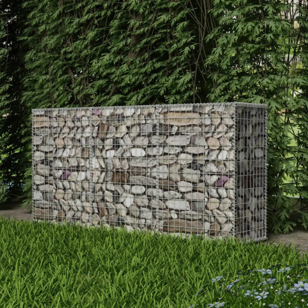 vidaXL Gabion Basket Steel 200x50x100cm Outdoor Garden Basket Wall Wire Fence