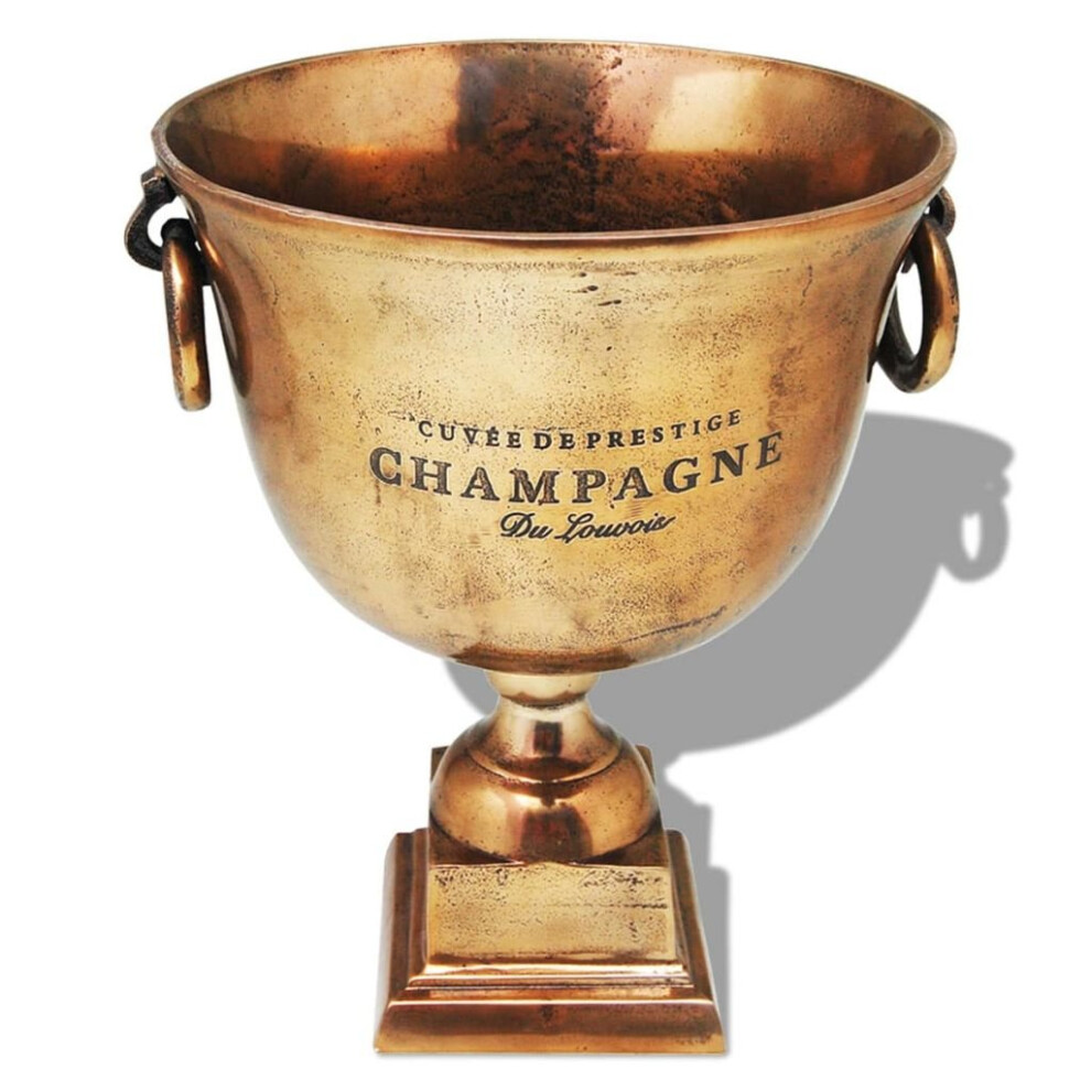 vidaXL Trophy Cup Champagne Wine Bottle Beverage Cooler Dinner Copper Brown