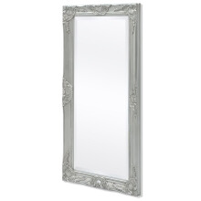 vidaXL Silver Baroque-Style Hanging Wall Mirror 100 x 50cm