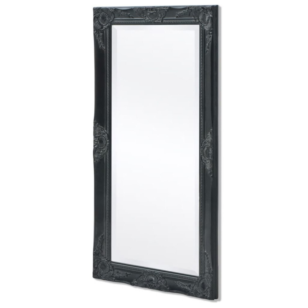 vidaXL Wall Mirror Baroque Style 100x50 cm Black Hanging Vanity Glass Antique