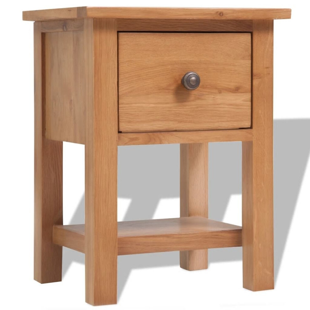 vidaXL Solid Oak Wood Nightstand Brown Bedside Table Chest Telephone Stand