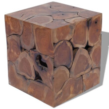 vidaXL Stool Seat/Footrest/Side Table Furniture Home Solid Teak 40x40x45 cm