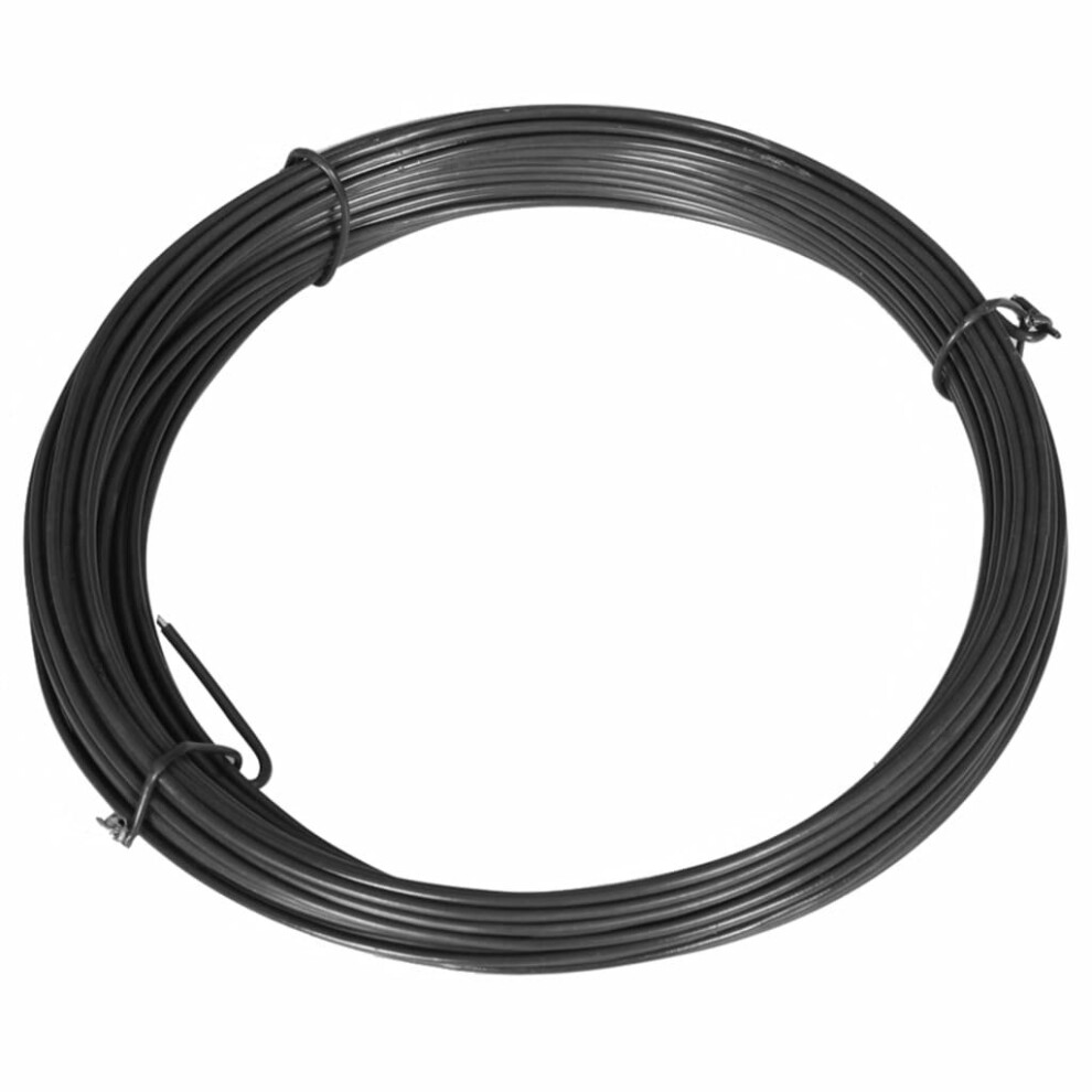 vidaXL Fence Binding Wire 25m 1.4/2mm Steel Grey Outdoor Roll Tensioning Tie