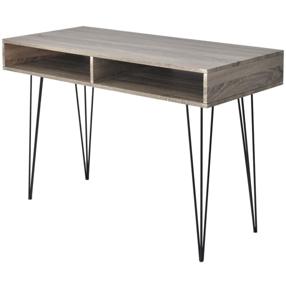 vidaXL Desk Writing Table WorkStation Computer Home with 2 Compartments Grey