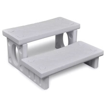 vidaXL Spa Steps White Non-skid Surface Sturdy Swimming Pool Hot Tub Ladder
