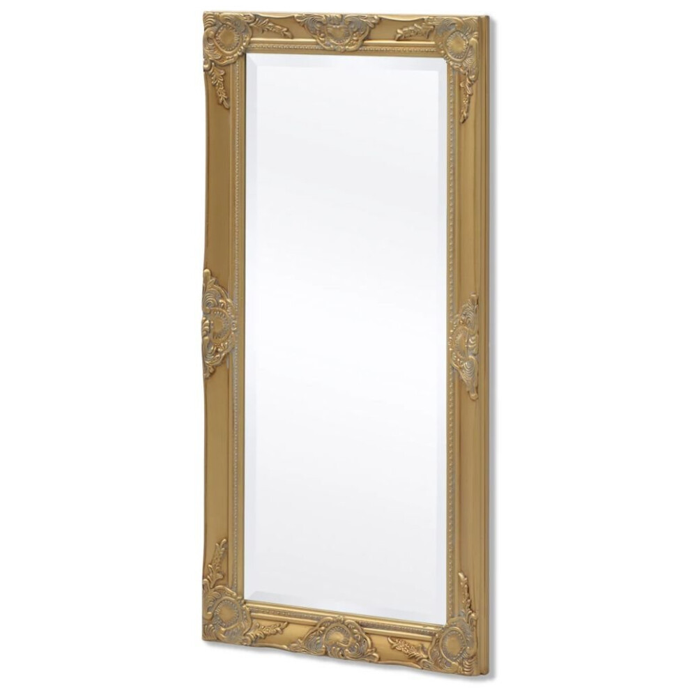 vidaXL Wall Mirror Baroque Style 100x50 cm Gold Hanging Vanity Glass Antique