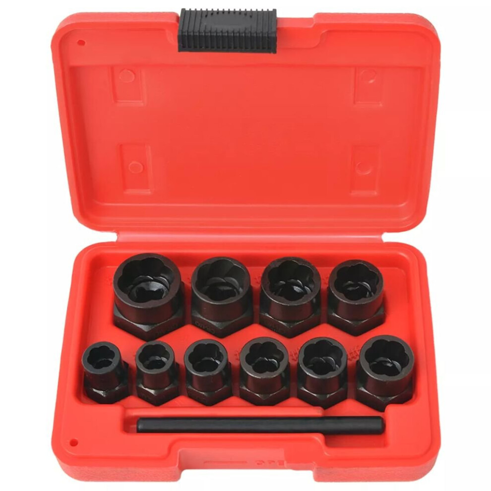 vidaXL 11 Piece Damaged Bolt Nut Extractor Set Broken Stud Remover Kit Steel