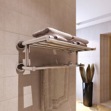 vidaXL Towel Rack 6 Tubes Stainless Steel Bathroom Robe Hanger Tail Holder