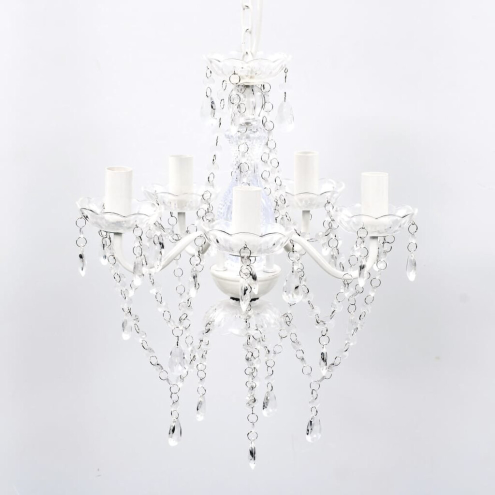 Vidaxl Crystal 5 Bulbs Transparent Chandelier Ceiling Ing Fixture Light