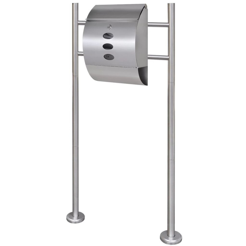 Vidaxl Mailbox On Stand Stainless Steel