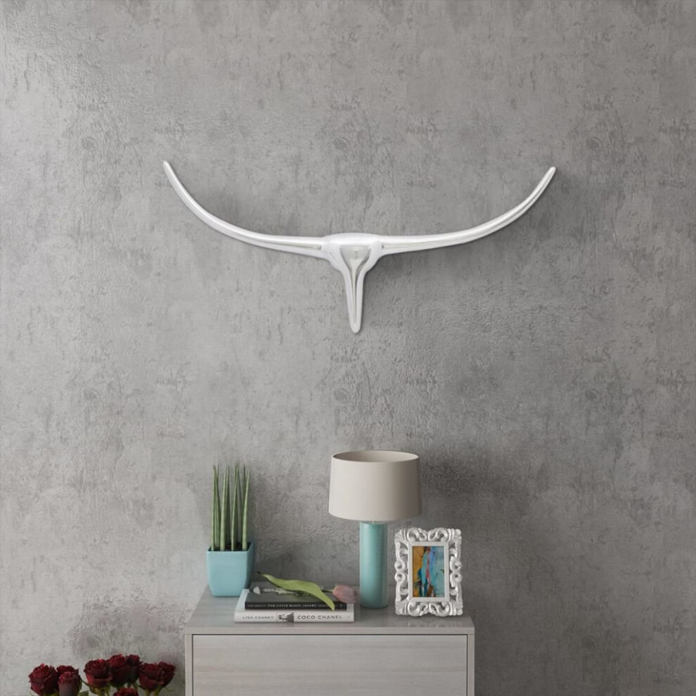 vidaXL Wall Mounted Aluminium Bull's Head Decoration Silver 72cm Decoration