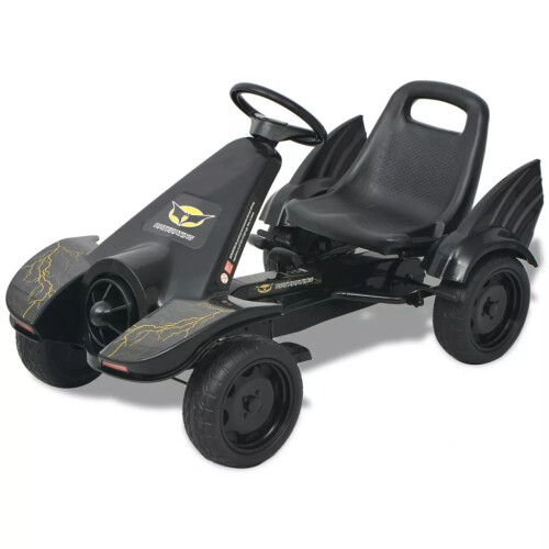 VidaXL vidaXL Pedal Go Kart with Adjustable Seat Black Children Racing Cart Vehicle