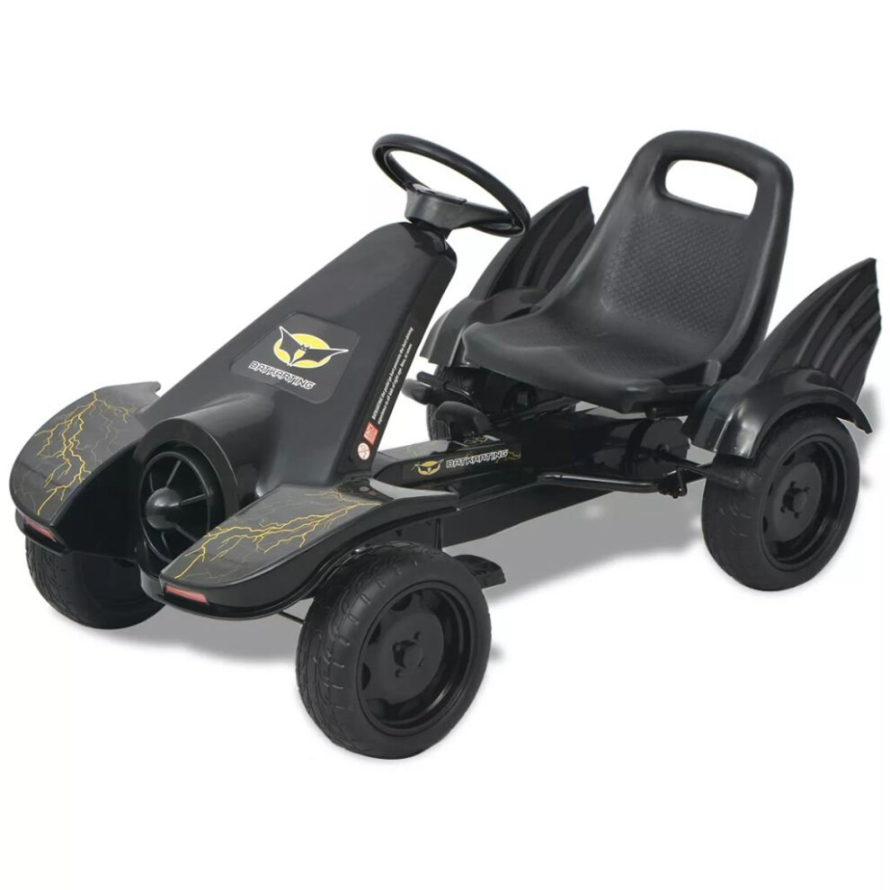 vidaXL Pedal Go Kart with Adjustable Seat Black Children Racing Cart Vehicle