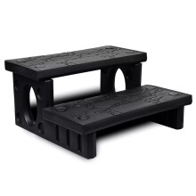 vidaXL Spa Steps Black Non-skid Surface Sturdy Swimming Pool Hot Tub Ladder
