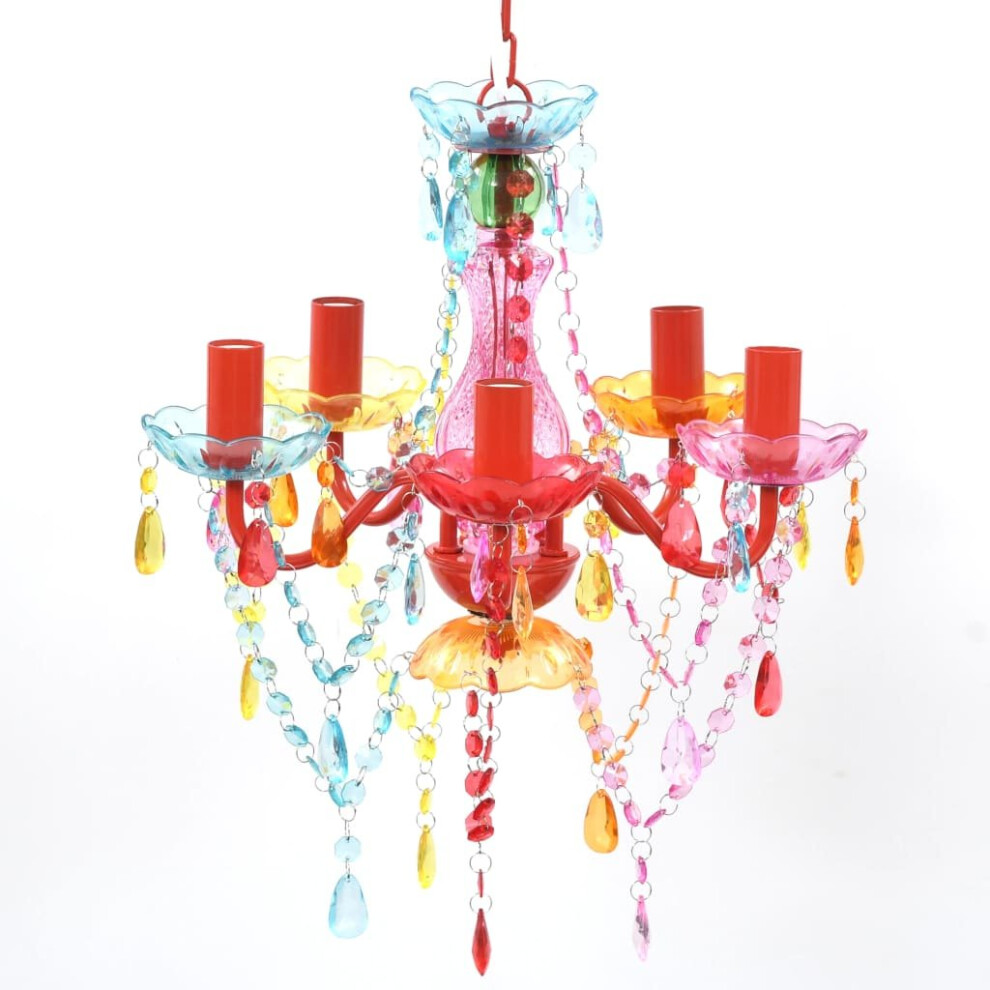 Vidaxl Crystal 5 Bulbs Multicolour Chandelier Ceiling Ing Fixture Light