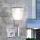 VidaXL vidaXL Outdoor Uplight Wall Lantern with Sensor Stainless Steel Security Light 1