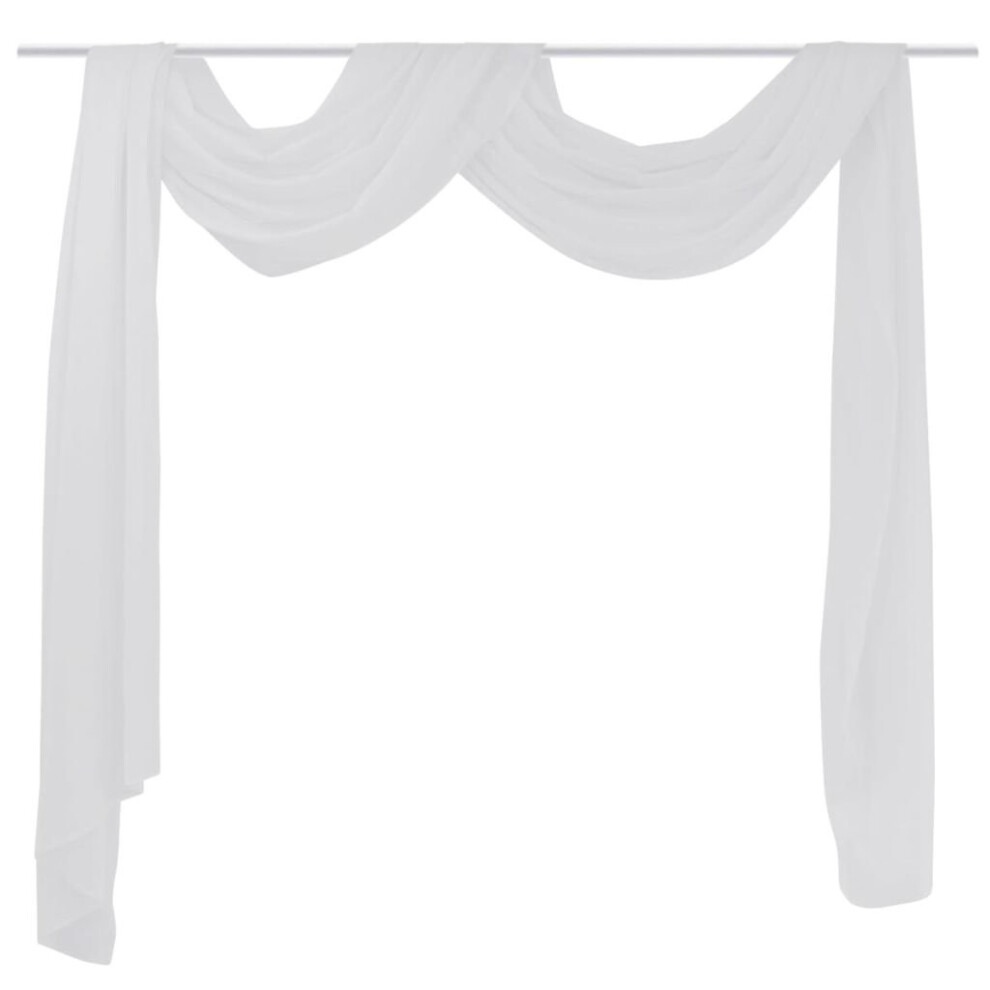 vidaXL Sheer Voile Drape 140x600cm White Home Window Curtain Backdrop Canopy