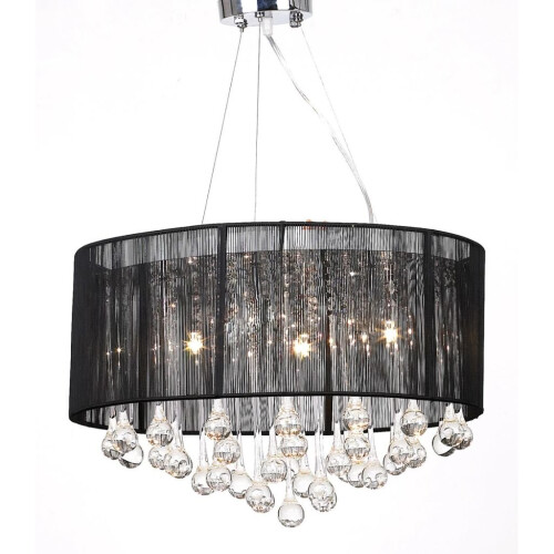 VidaXL vidaXL Chandelier with 85 Crystals Black Chandelier Lamp Pendant Lighting