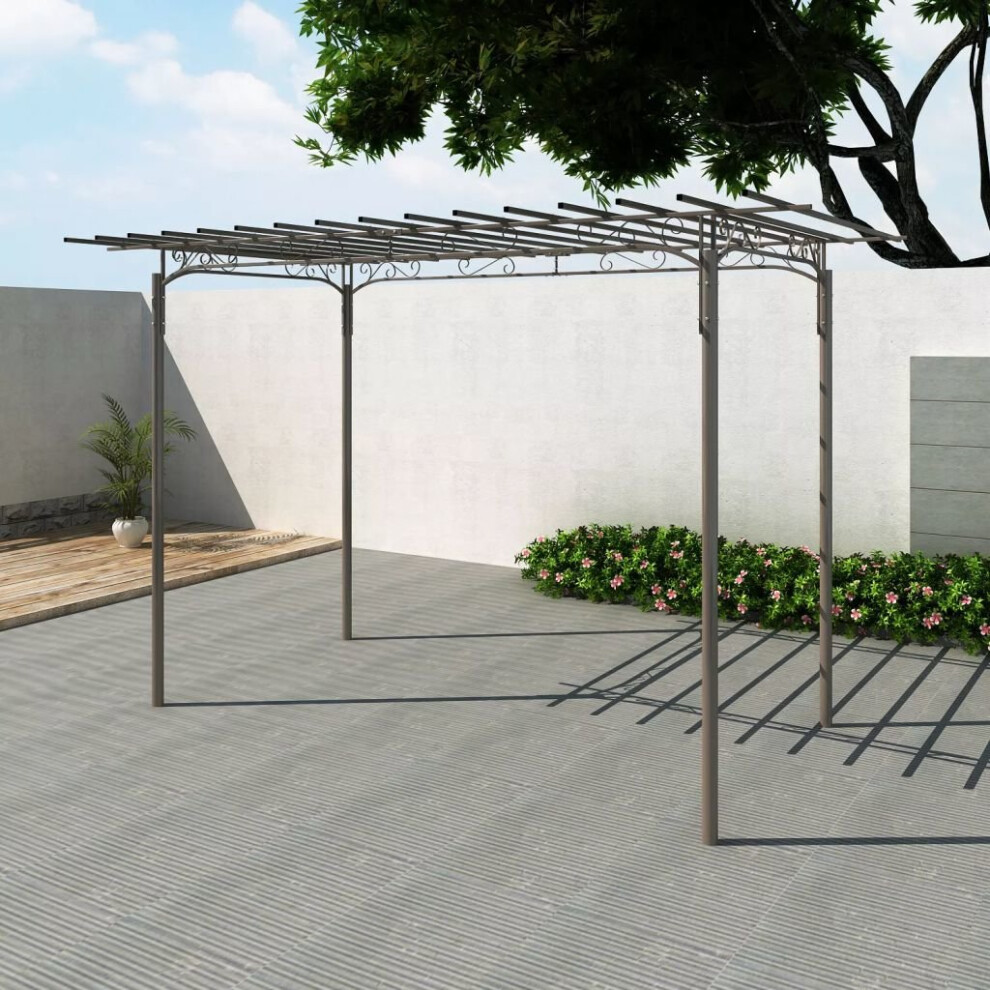 vidaXL Rose Arch Steel Garden Arbor Decoration Gazebos Climbing Plants Support