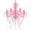 VidaXL vidaXL Crystal Light 5 Bulbs Pink Home Chandelier Ceiling Lighting Fixture 9