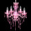 VidaXL vidaXL Crystal Light 5 Bulbs Pink Home Chandelier Ceiling Lighting Fixture 3